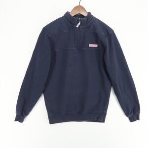 Vineyard Vines Shep Shirt Pullover Mens XS Blue Quarter Zip Cotton Navy Whale